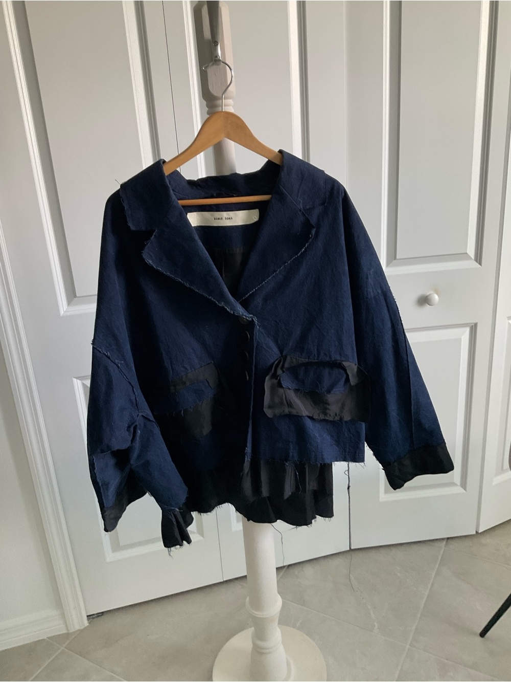 Damir Doma oversized Avsnt Garde oversized dark demon jacket with black satin